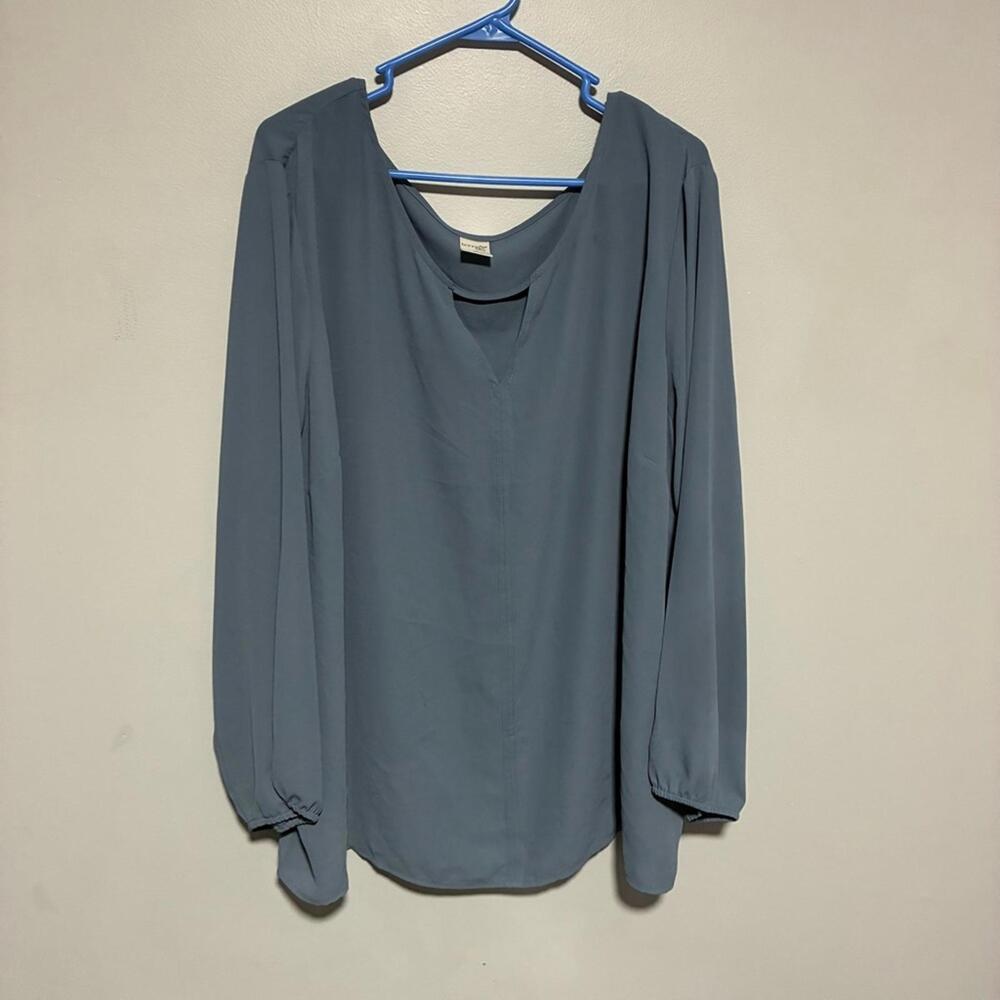 Terra & Sky Elegant Gray Women's long sleeve top size 3X